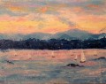 Sailing at Sunset near the Cascades abstract seascape